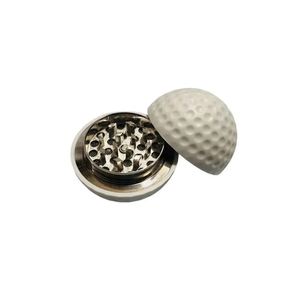 2.5 '' Metal Golf Ball 3 Piece Tobacco Herb Kitchen Spice Grinder Crusher